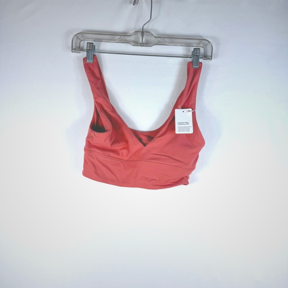 Lululemon Align V-Neck Bra A/B Desert Sun Orange LW2DW3S Size 6 NWT